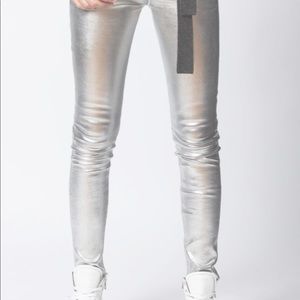 Silver Leather Pants